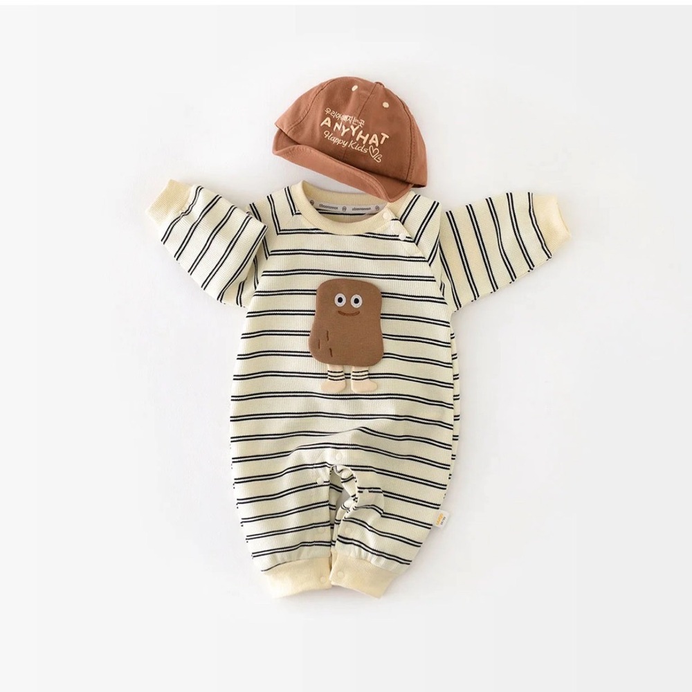 Spring Striped Cartoon Baby‎ Onesie